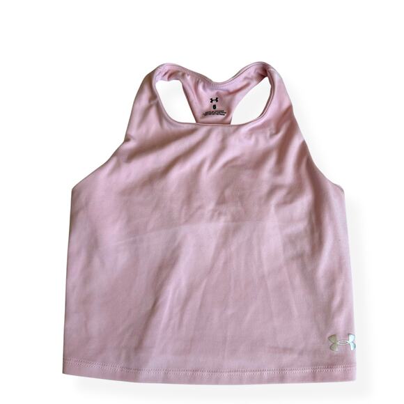 Under Armour Girls Pink Motion Crop Tank Top 6 - Picture 1 of 7